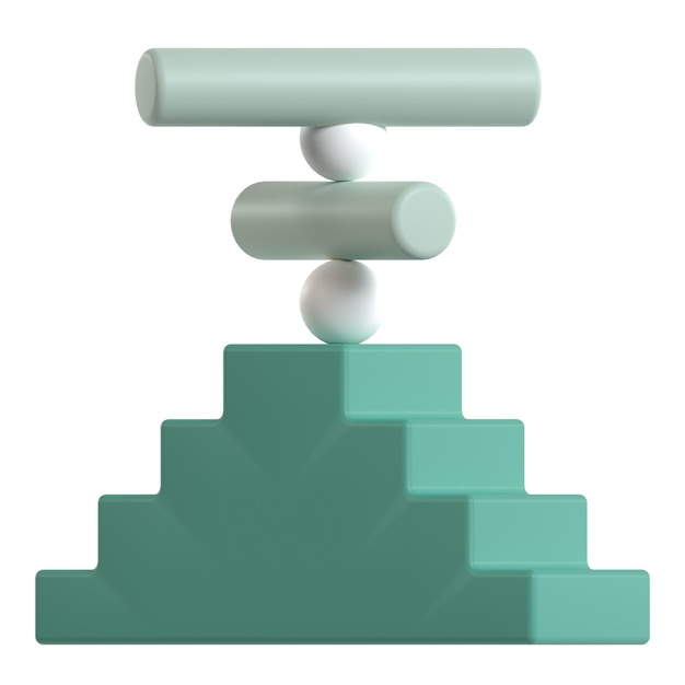 Abstrakt Równoważący obiekt geometryczny 3D