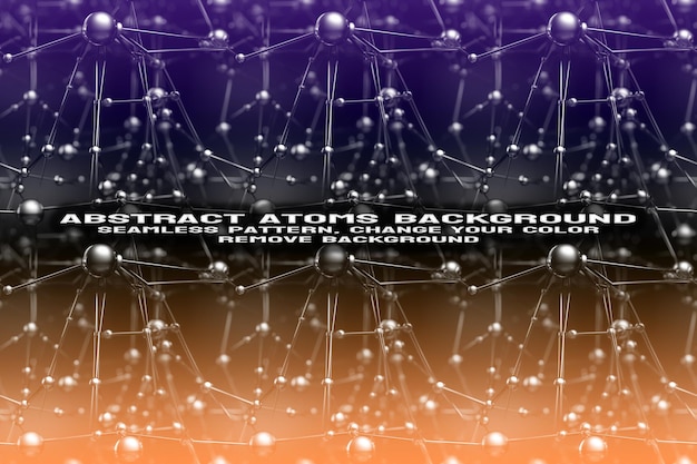 Abstrakt tekstureret baggrund med redigerbart molekyle- og atommønster i PSD-format