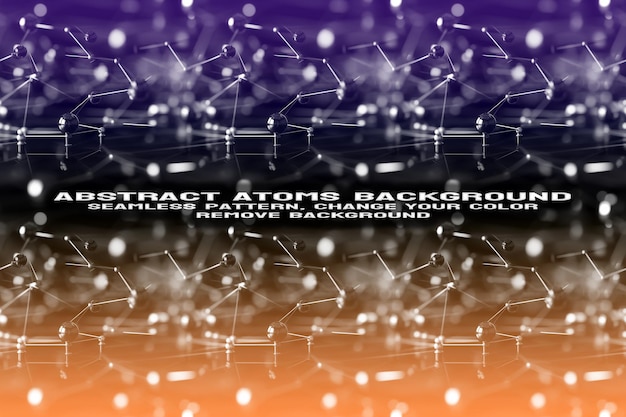 Abstrakt tekstureret baggrund med redigerbart molekyle- og atommønster i PSD-format
