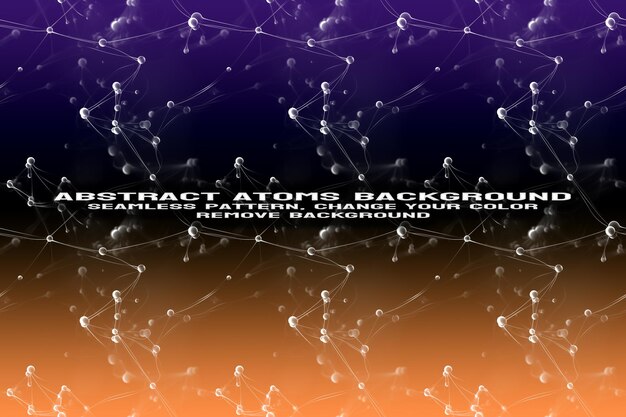Abstrakt teksturert bakgrunn med redigerbar molekyl- og atommønster i PSD-format