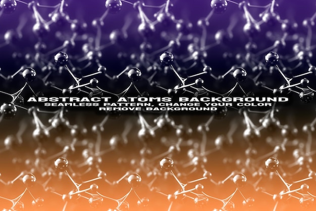Abstrakt teksturert bakgrunn med redigerbar molekyl- og atommønster i PSD-format