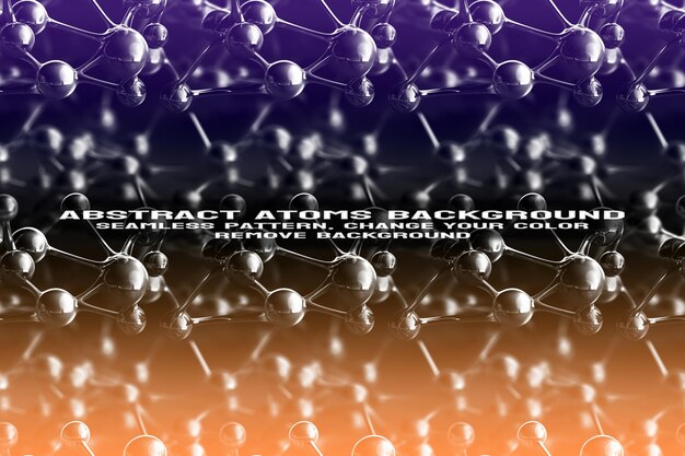 Abstrakt teksturert bakgrunn med redigerbar molekyl- og atommønster i PSD-format