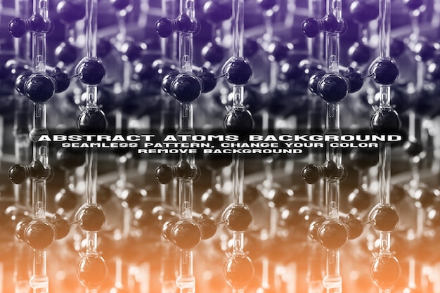 Abstrakt texturerad bakgrund med redigerbart molekyl- och atommönster i PSD-format