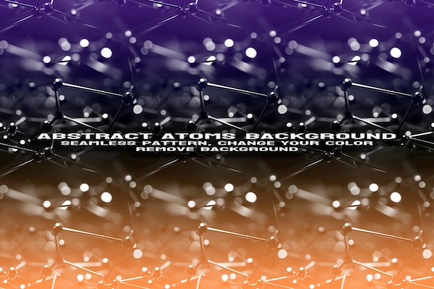 Abstrakt texturerad bakgrund med redigerbart molekyl- och atommönster i PSD-format
