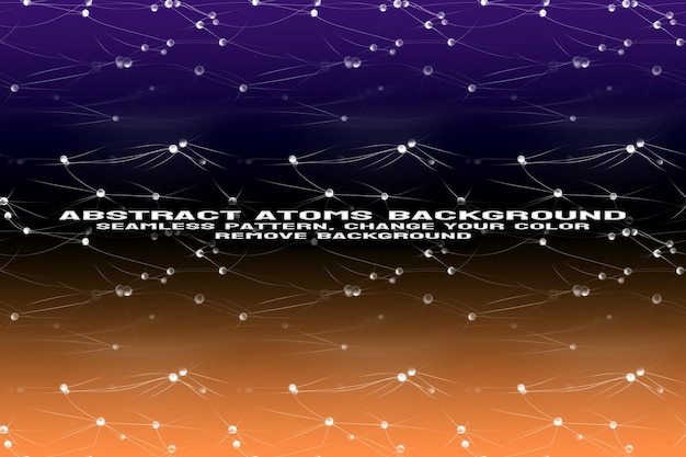 Abstrakt texturerad bakgrund med redigerbart molekyl- och atommönster i PSD-format