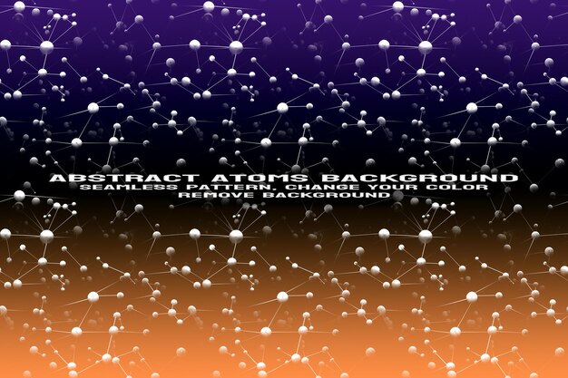 Abstrakt texturerad bakgrund med redigerbart molekyl- och atommönster i PSD-format