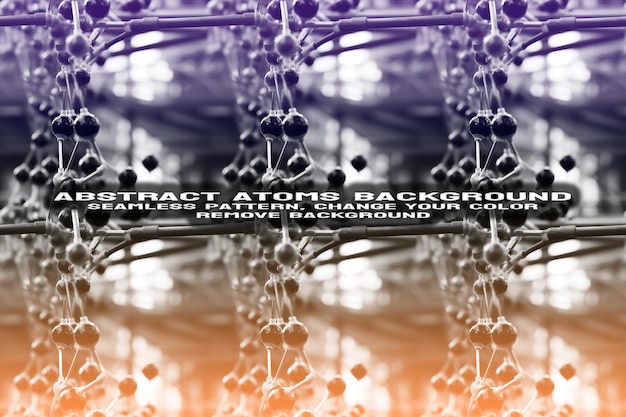 Abstrakt texturerad bakgrund med redigerbart molekyl- och atommönster i PSD-format