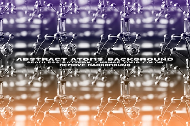 Abstrakt texturerad bakgrund med redigerbart molekyl- och atommönster i PSD-format