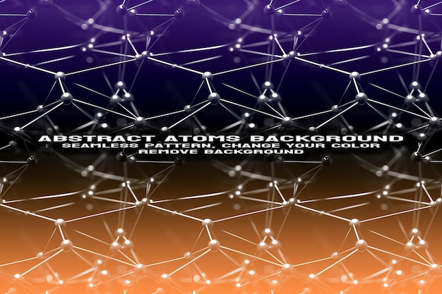 Abstrakt texturerad bakgrund med redigerbart molekyl- och atommönster i PSD-format