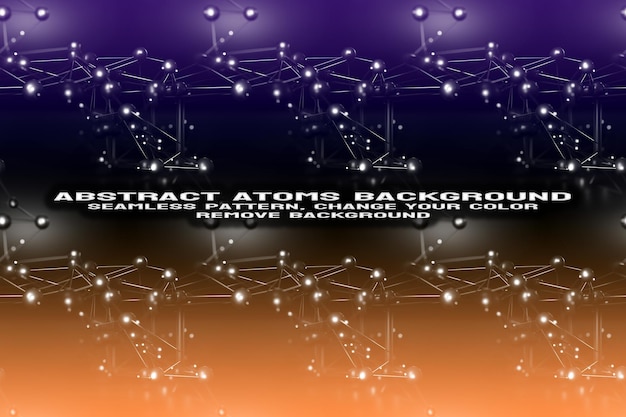 Abstrakt texturerad bakgrund med redigerbart molekyl- och atommönster i PSD-format