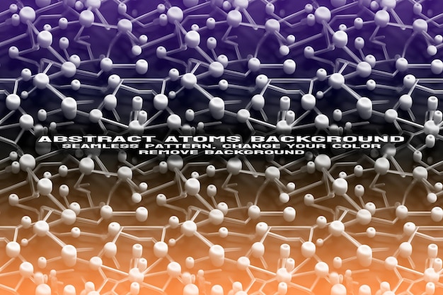 Abstrakt texturerad bakgrund med redigerbart molekyl- och atommönster i PSD-format
