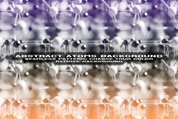 Abstrakt texturerad bakgrund med redigerbart molekyl- och atommönster i PSD-format
