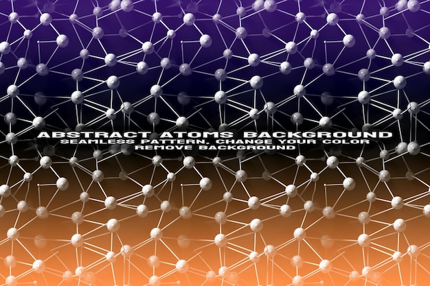 Abstrakt texturerad bakgrund med redigerbart molekyl- och atommönster i PSD-format