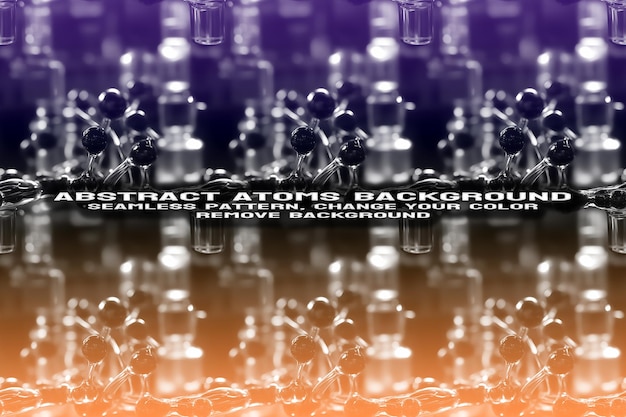Abstrakt texturerad bakgrund med redigerbart molekyl- och atommönster i PSD-format