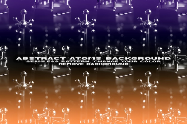 Abstrakt texturerad bakgrund med redigerbart molekyl- och atommönster i PSD-format