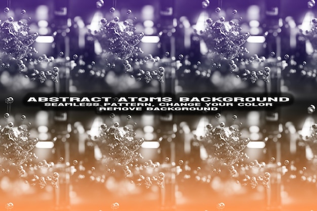 Abstrakt texturerad bakgrund med redigerbart molekyl- och atommönster i PSD-format