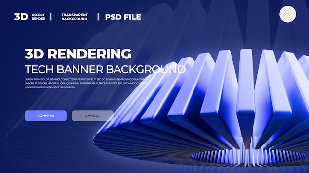 Abstrakte, geometriske elementer med 3D-renderingsteknologi og transparent baggrund – lagdelt PSD