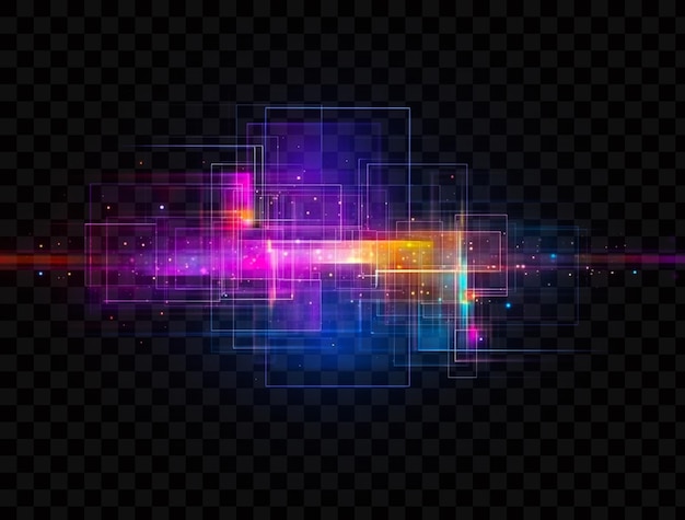 Abstrakti digitaalinen tausta, jossa on hehkuva valo ja kuviot läpinäkyvällä taustalla