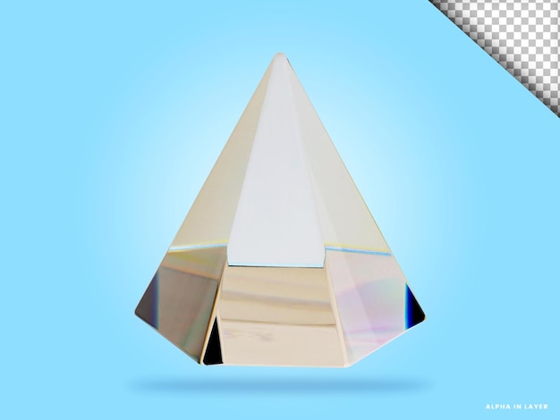 Abstrakti geometrinen muoto, futuristinen dispersiolasista tehty design, 3d-renderöinti