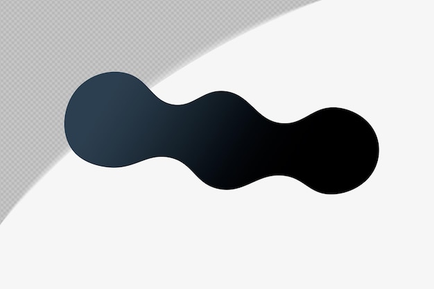 Abstrakti muoto, läpinäkyvä liukuväri-elementti, musta Midnight Mirage -väri – mallipohja PSD PNG-design