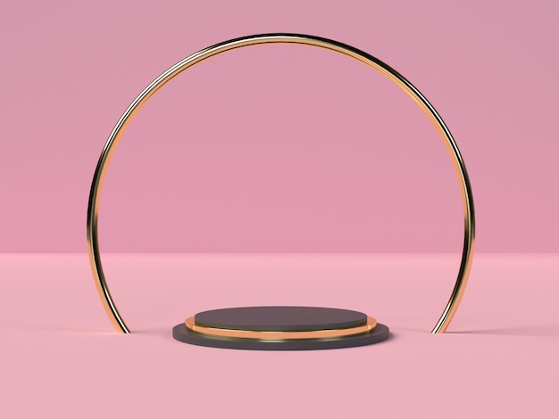 Abstrakti näkymä, jossa geometrinen muoto lavana 3d-renderöitynä