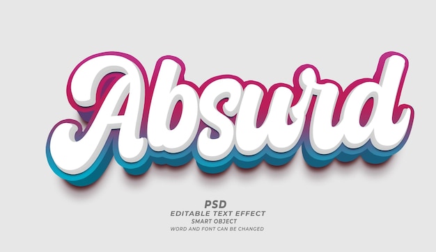 Absurd 3d editable photoshop text effect style