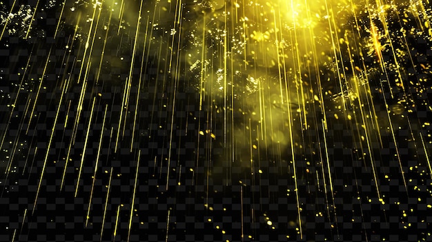 PSD abundant gleaming rainfall with plentiful steam and yellow c png neon light effect y2k collection