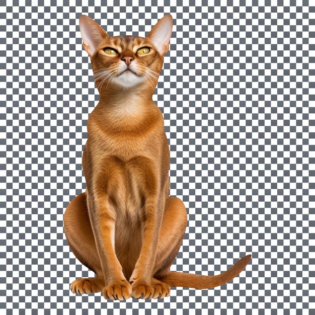 PSD abyssinian cat in good mood isolated on a transparent background