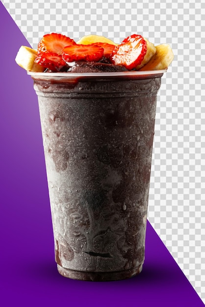 PSD acai brazilian frozen ice cream in a cup