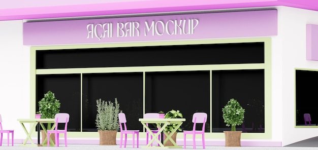 Acai establishment mockup design