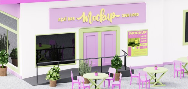 Acai establishment mockup design