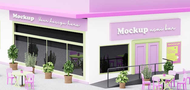 Acai establishment mockup design