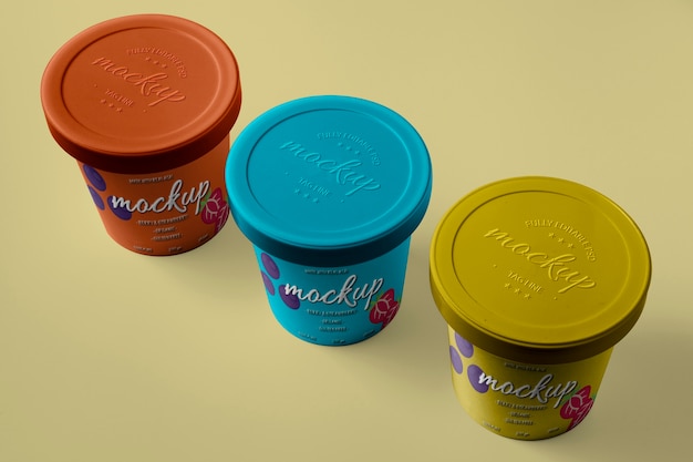 PSD mockup di confezione del gelato acai