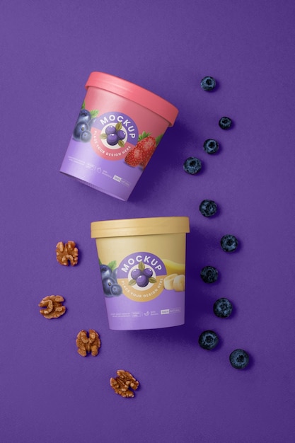 PSD acai package  design mockup