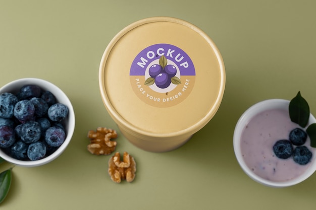 PSD acai package  design mockup