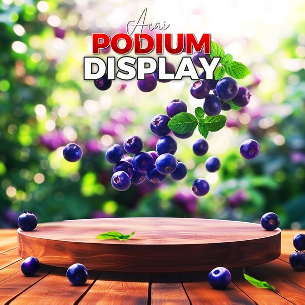 PSD acai produect display for social media post template