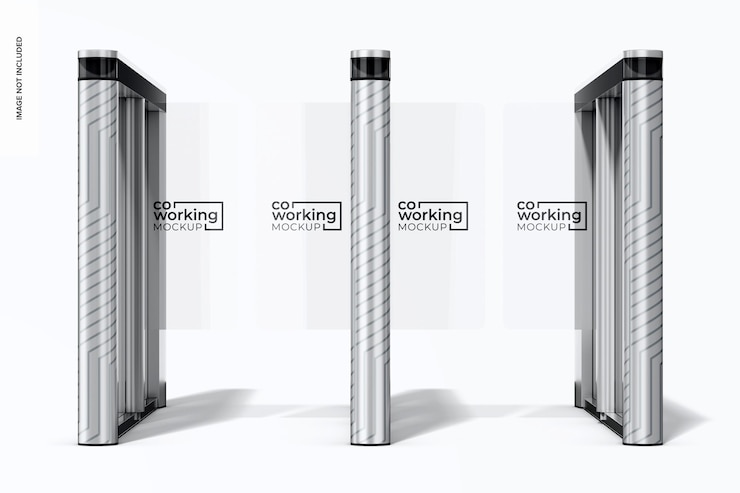 PSD access control turnstile mockup front view