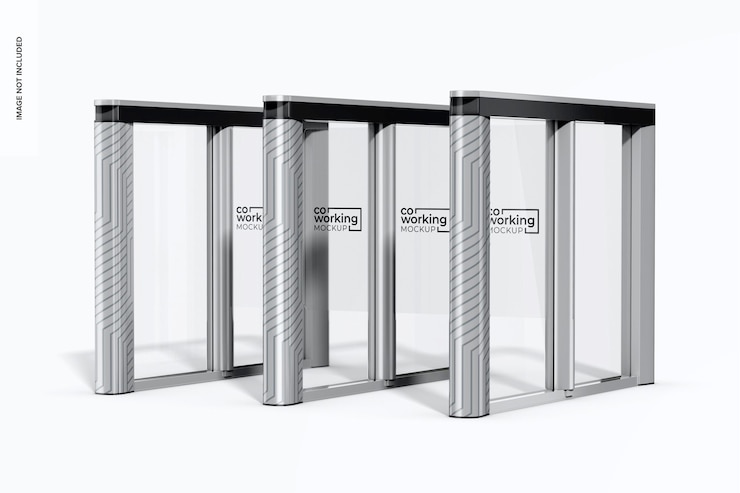 PSD access control turnstile mockup right view