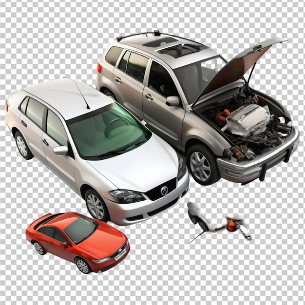 PSD accidental car on transparent background