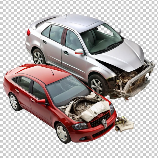 PSD accidental car on transparent background