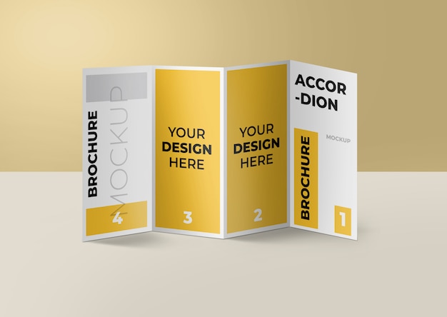 Accordion fold brochure mockup