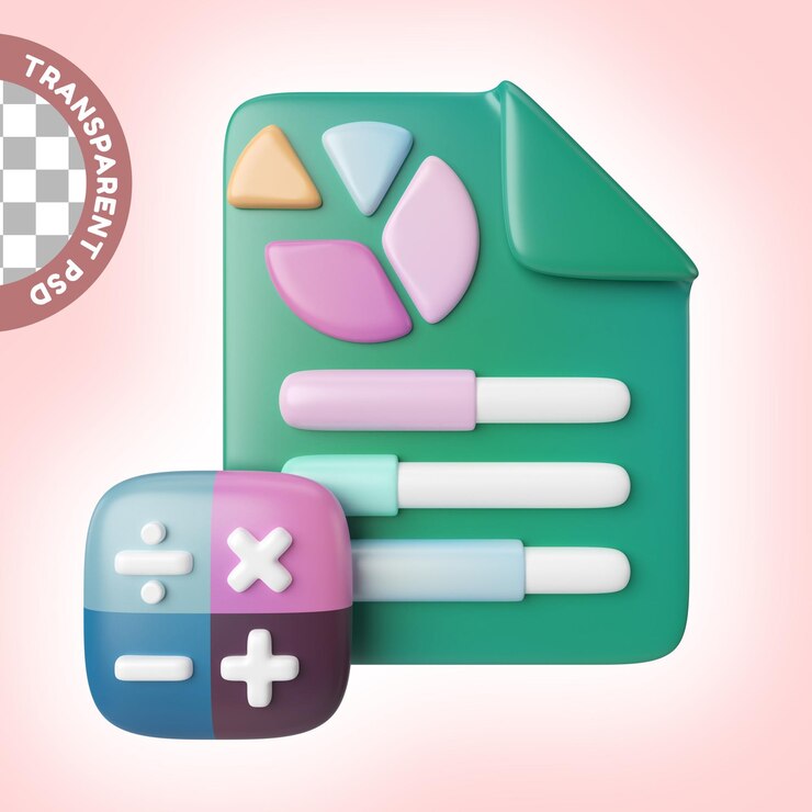 PSD accounting 3d illustration icon
