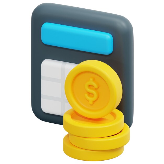 Illustrazione dell'icona di rendering 3d dei conti