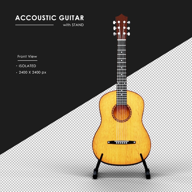 Accoustic guitar with stand from front view