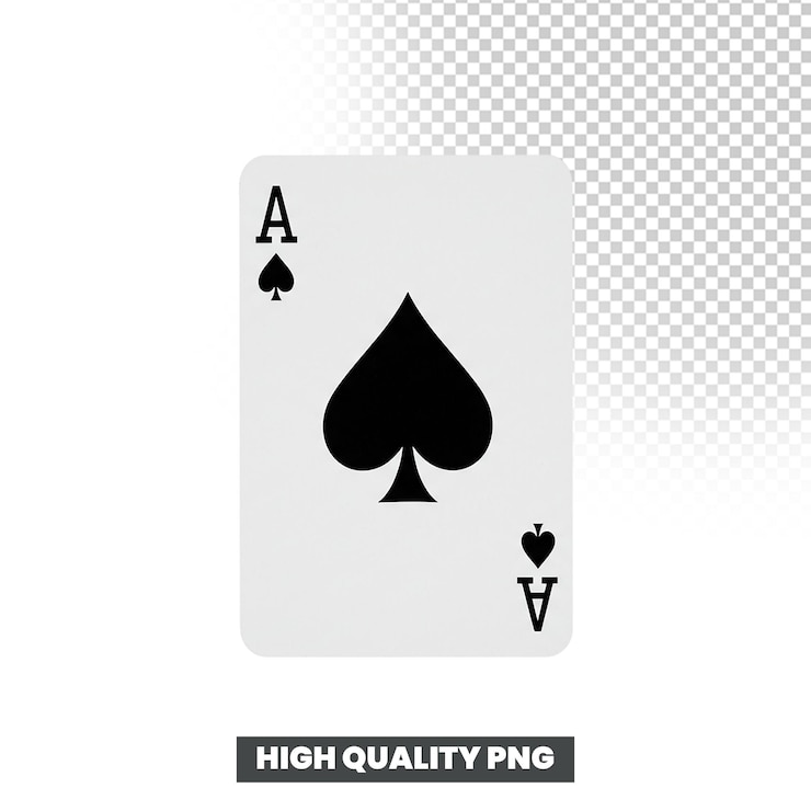 PSD ace of spades playing card isolated