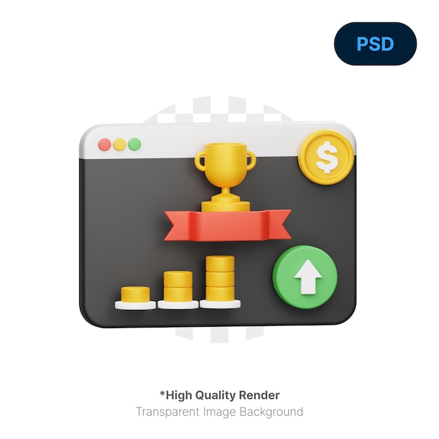 PSD achievement 3d icon premium psd
