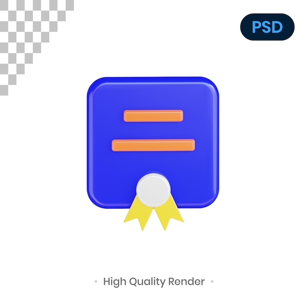 PSD アチーブメント3dレンダリングイラストプレミアムpsd
