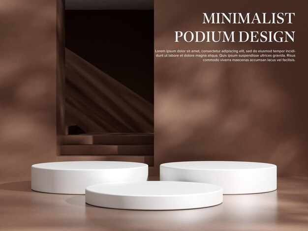 PSD achtergrond 3d-scene met leeg podium product display mock up minimale stijl en geometrische