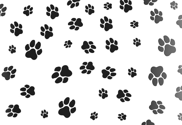 Achtergrond van 3D-weergave van dierenafdrukken op een doorzichtige achtergrond