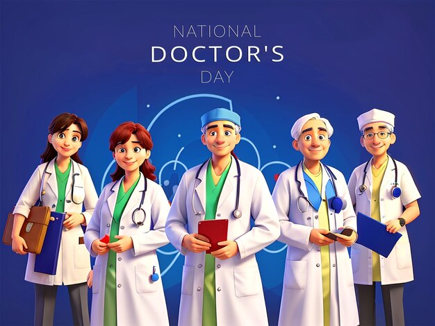 PSD achtergrond van de nationale dag van de artsen